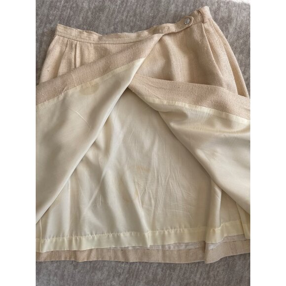 Evan-Picone Neiman Marcus Women's Cream Textured Pure Silk Blazer & Skirt Set - Picture 16 of 16